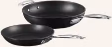 Zestaw 2 patelni Le Creuset z powłoką nieprzywierającą, kolor czarny i srebrny, aluminium