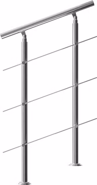 Balustrada na schody Monzana ze stali nierdzewnej, kolor srebrny, Wysokość: 80 cm