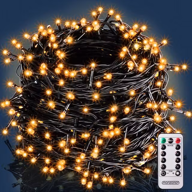Lampki choinkowe LED Monzana 400 sztuk, ciepła biel, 40 m, z pilotem i timerem