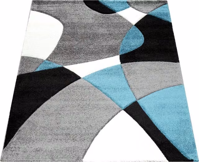 Nowoczesny dywan Diamora turkusowy o wzorze geometrycznym Szerokość: 80 cm, Długość: 300 cm