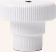 Lampa stołowa Ferm Living Ripple w kolorze białym, LED, akumulatorowa, ściemnialna, szklana