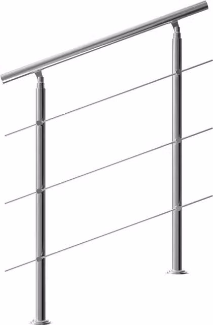 Balustrada na schody Monzana ze stali nierdzewnej, kolor srebrny, Wysokość: 100 cm