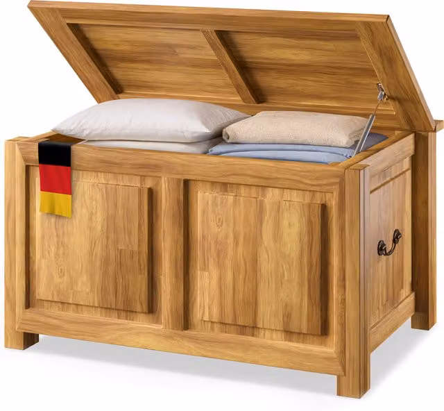 Skrzynia drewniana Deuba z drewna akacjowego w kolorze brązowym W x S x G: 85 x 44 x 48 cm