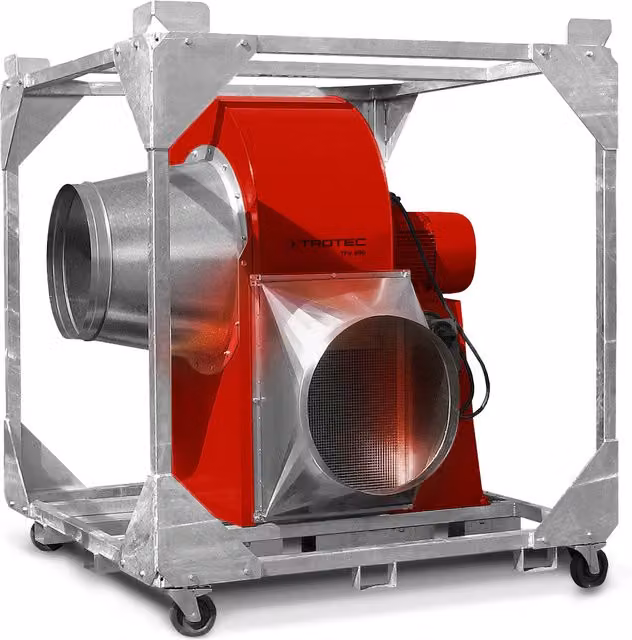 Wentylator promieniowy Trotec TFV 900 Ex w kolorze czerwonym, metalowy, podłogowy