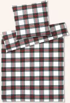 Pościel flanelowa Westminster w kolorze czerwonym, komplet z poszewką na kołdrę i poduszkę, wzór w kratę, bawełniana, S/G/W: 200 x 135 x 80 cm
