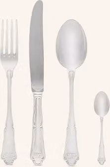 Komplet sztućców Dolce & Gabbana Casa 4-częściowy, srebrny, polerowany metal, w etui