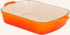 Emaliowana brytfanna Le Creuset z żeliwa, kolor pomarańczowy