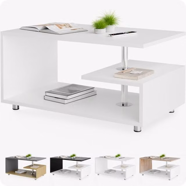 Stolik kawowy CASARIA Orlando biały, prostokątny z mechanizmem podnoszenia W: 50 cm, S: 55 cm, G: 95 cm