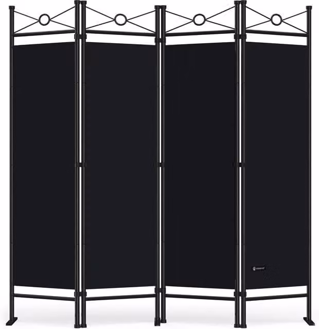 Parawan metalowy Casaria® Czarny W: 180 cm, H: 163 cm
