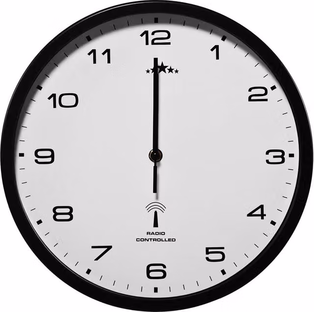 Zegar ścienny Monzana analogowy czarny Ø31 cm sterowany radiowo z cichym mechanizmem