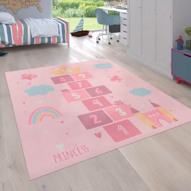 Różowy dywan dla dzieci Bini o wymiarach 200 x 200 cm