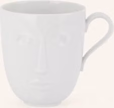 Kubek z uchem Sieger By Fürstenberg wykonany z porcelany, kolor biały