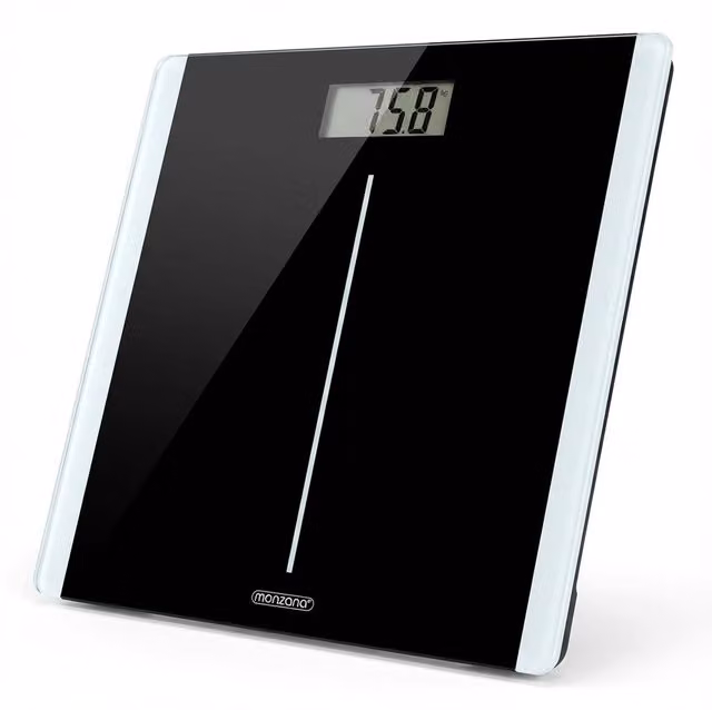 Cyfrowa waga łazienkowa Monzana z wyświetlaczem LCD, czarna