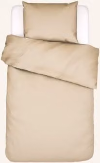 Pościel Essenza Minte beige z bawełny mako satin, wzór prążkowany, 155 x 220 cm