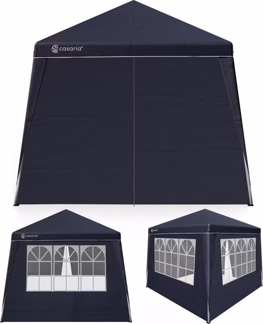 Składana altana ogrodowa CASARIA Capri antracyt z 4 ścianami bocznymi i oknami W x S x G: 300 x 300 x 250 cm