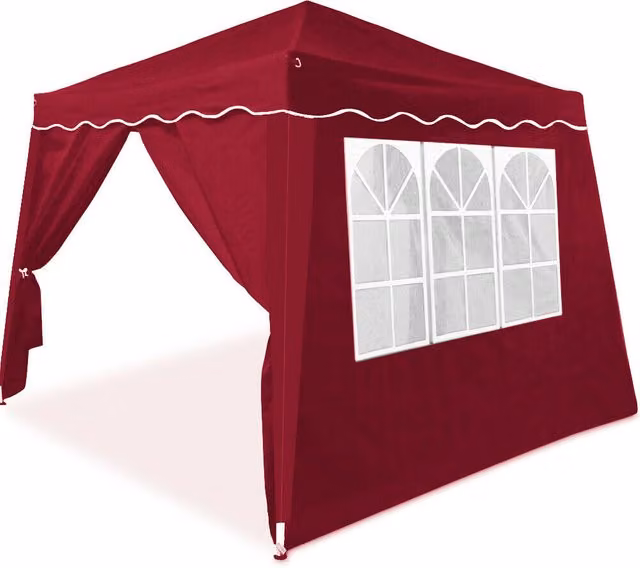 Składany pawilon Capri Casaria® Red z 4 ścianami bocznymi W: 300 cm, G: 300 cm, W: 250 cm