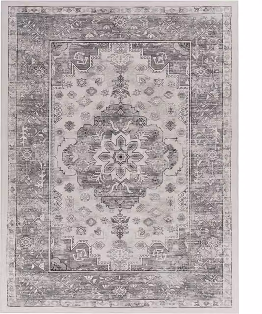 Dywan Sami szary, wzór orientalny i nowoczesny, materiał poliester, W x S: 160 x 220 cm