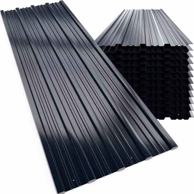 Zestaw 12 sztuk blachy trapezoidalnej Deuba stalowej, kolor antracytowy/szary, S/G/W: 129 x 45 cm, powierzchnia 7 m²