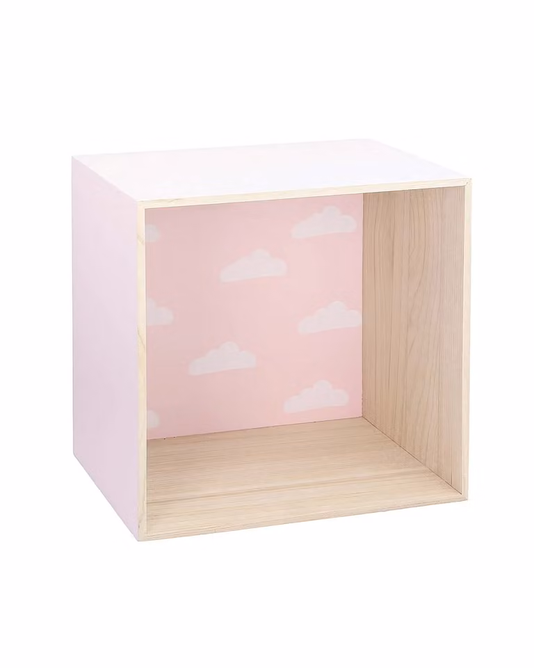 Półka ścienna Box Yellowtipi w kolorze różowym z motywem kwiatowym, szerokość: 35 cm