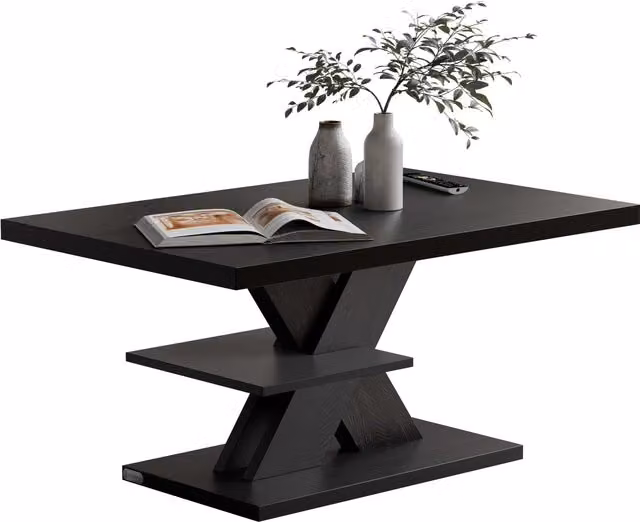 Rozkładany stolik kawowy Casaria® czarny prostokątny W x S x G: 90 x 60 x 45 cm
