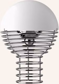 Lampa stołowa Verpan Wire LED biała srebrna z akumulatorem i ściemnianiem dotykowym