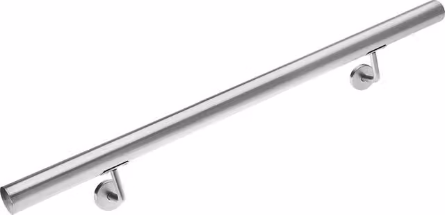 Zestaw 2 sztuk poręczy montowanych do ściany ze stali nierdzewnej w kolorze srebrnym, kształt okrągły, wymiary: S: 4,0 mm, D: 100 cm