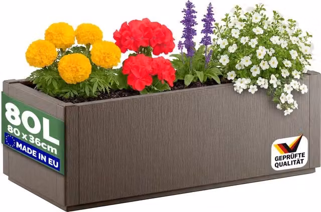 Doniczka CASARIA tub brązowa plastik W: 80 cm, S: 36 cm, G: 36 cm