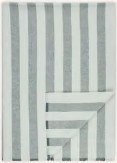 Pled Hay w kolorze zielonym z białymi paskami, wełniany, puszysty, W x S x G: 180 x 130 x 1 cm