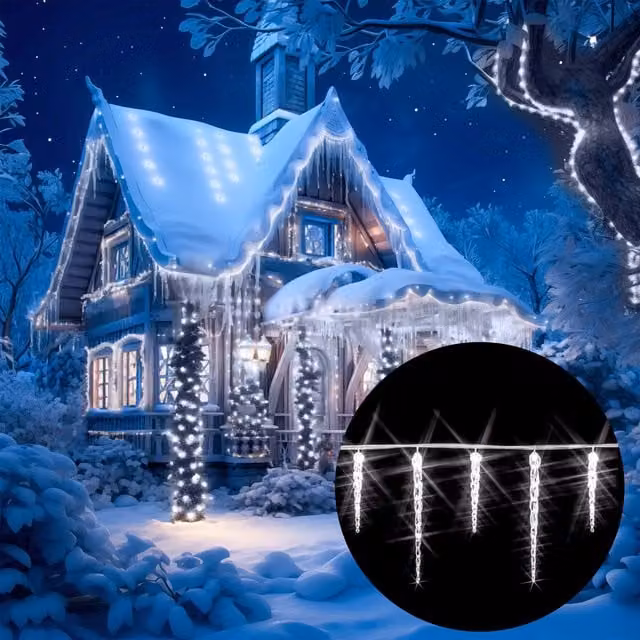 Lampki choinkowe Monzana LED Sople lodu niebiesko-białe 10,4 m 40 LED IP44