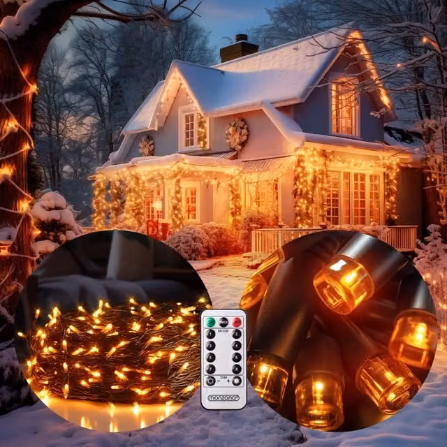 Lampki choinkowe LED Monzana 600 diod, ciepła biel, 60 m, z pilotem i timerem
