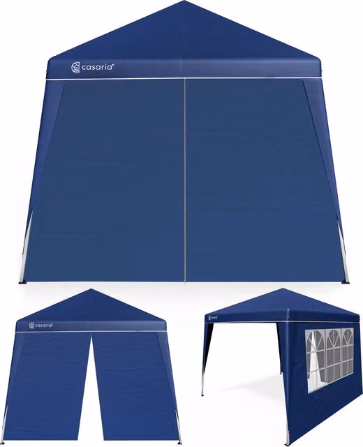 Składany pawilon Capri Blue Casaria z 2 ścianami bocznymi z oknem, W x S x G: 300 x 300 x 250 cm