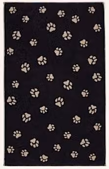 Mata łazienkowa Cawö We Love Dogs czarna z motywem graficznym, bawełniana, prostokątna, W: 80 cm, S: 50 cm