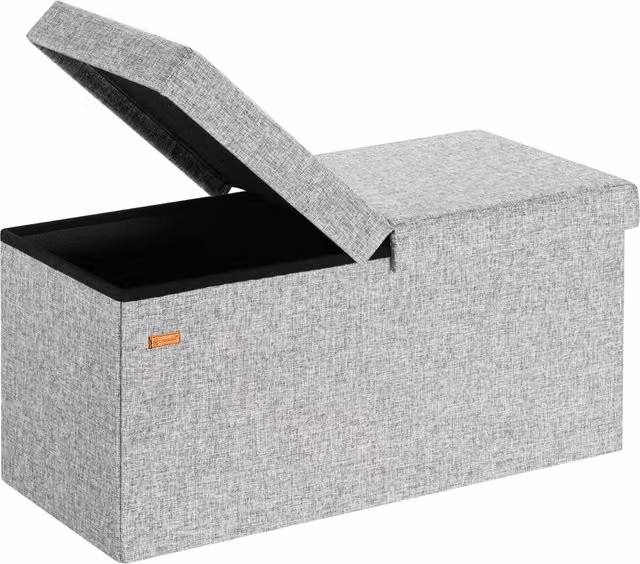 Pufa ławka Casaria szara z pokrywą na zawiasach W x S x G: 80 x 40 x 40 cm