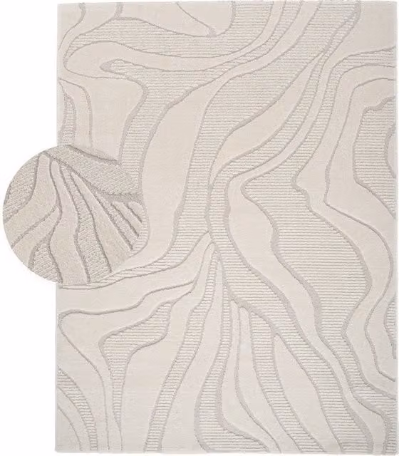 Nowoczesny dywan Aurora w kolorze beżowym o wzorze geometrycznym, S/G/W: 120 x 160 cm
