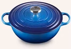 Brytfanna Le Creuset Signature wykonana z emaliowanego żeliwa, kolor niebieski