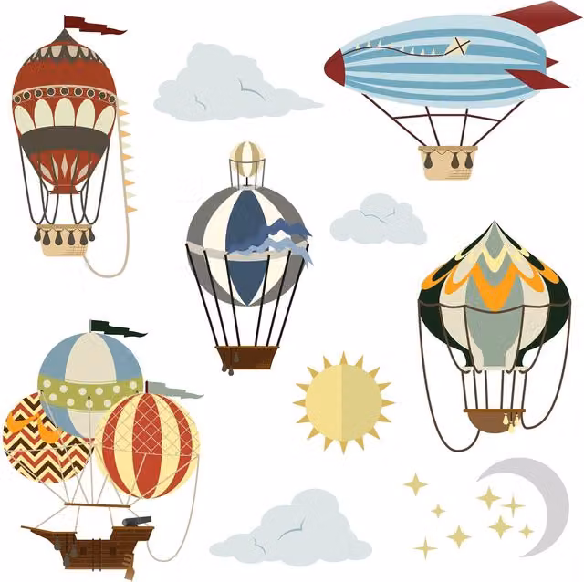 Zestaw naklejek ściennych Travel Balloons marki Yellowtipi w kolorach wielobarwnych