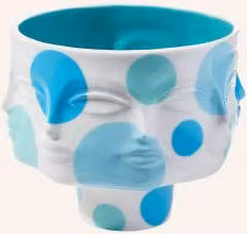 Miska Jonathan Adler L'pop Dora Maar w kolorze białym, niebieskim i turkusowym wykonana z porcelany