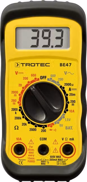 Multimetr Trotec BE47 w kolorze żółtym