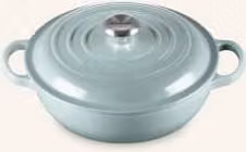 Garnek emaliowany Le Creuset Gourmet Signature z żeliwa, kolor zielony i biały, pojemność 22 l