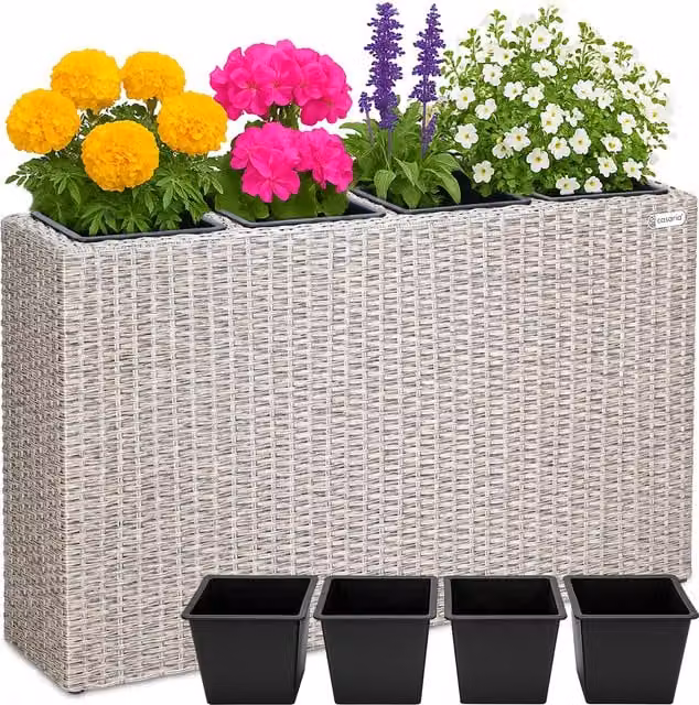Skrzynka balkonowa CASARIA w kolorze beżowym, W x S x G: 60 x 27 x 27 cm