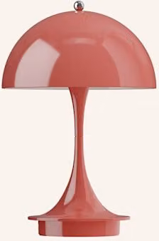 Lampa stołowa Louis Poulsen Panthella 160 Portable w kolorze pomarańczowym z oświetleniem LED i akumulatorem