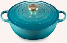Brytfanna Le Creuset Signature wykonana z emaliowanego żeliwa, kolor niebieski, średnica 26 cm
