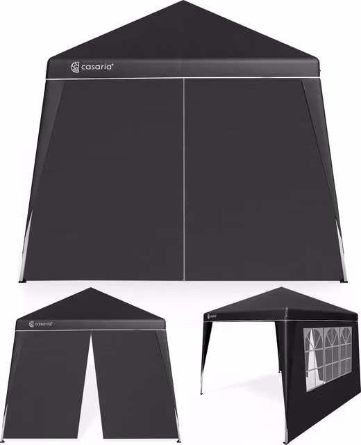 Składana altana ogrodowa CASARIA Capri czarna W x S x G: 250 x 300 x 250 cm z 2 ścianami bocznymi i oknami