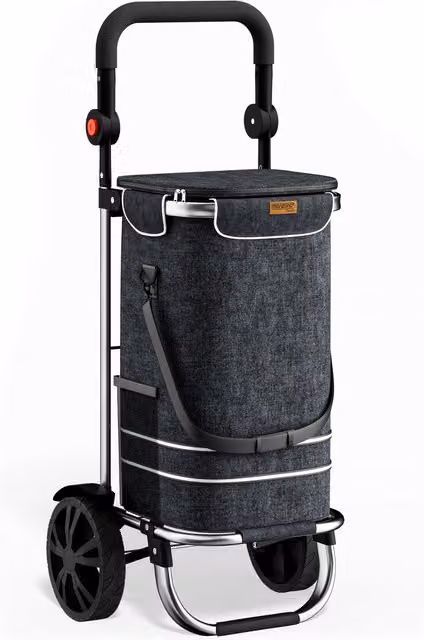 Wózek na zakupy MONZANA metalowy kolor czarny Szerokość: 31 cm, Głębokość: 24 cm, Wysokość: 54 cm