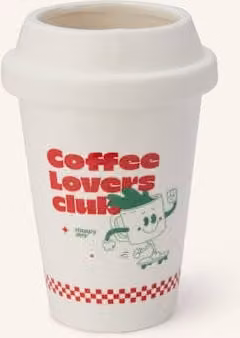 Ceramiczny wazon dekoracyjny Fluid Market Cup Of Coffee w kolorze białym i beżowym o abstrakcyjnym kształcie