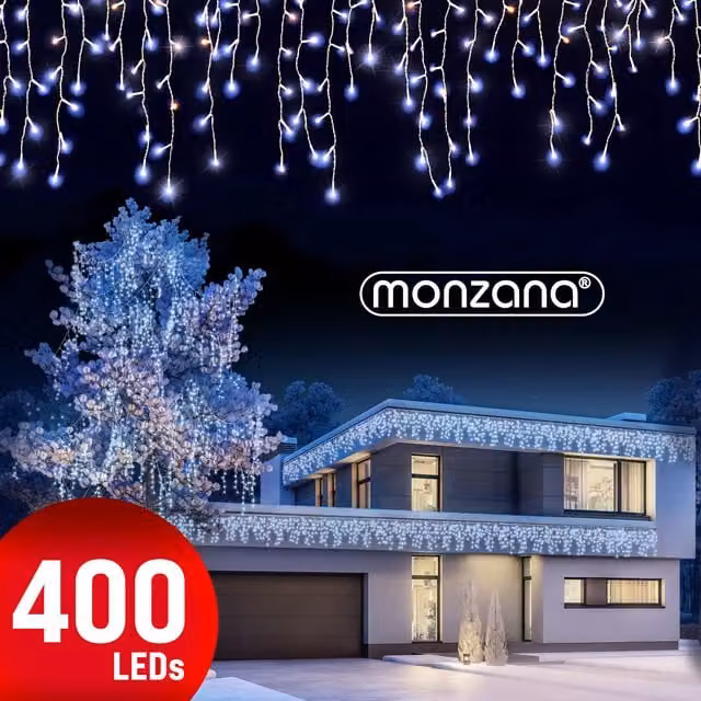 Łańcuch świetlny LED Monzana Lodowy Deszcz, kolor zimny biały, 15 m