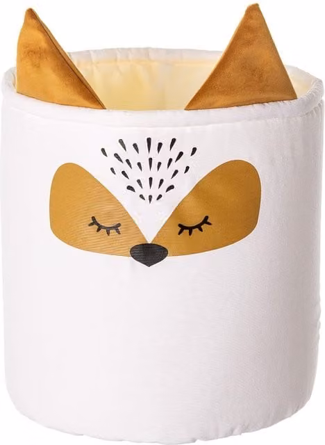 Kosz na zabawki Happy Band Fox marki Yellowtipi, biały, W: 30 cm, S: 25 cm