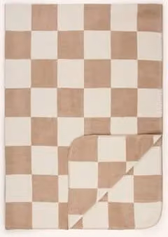 Miękki koc w kratę Pad Pled Chess w kolorze beżowym, wymiary: 200 x 150 cm