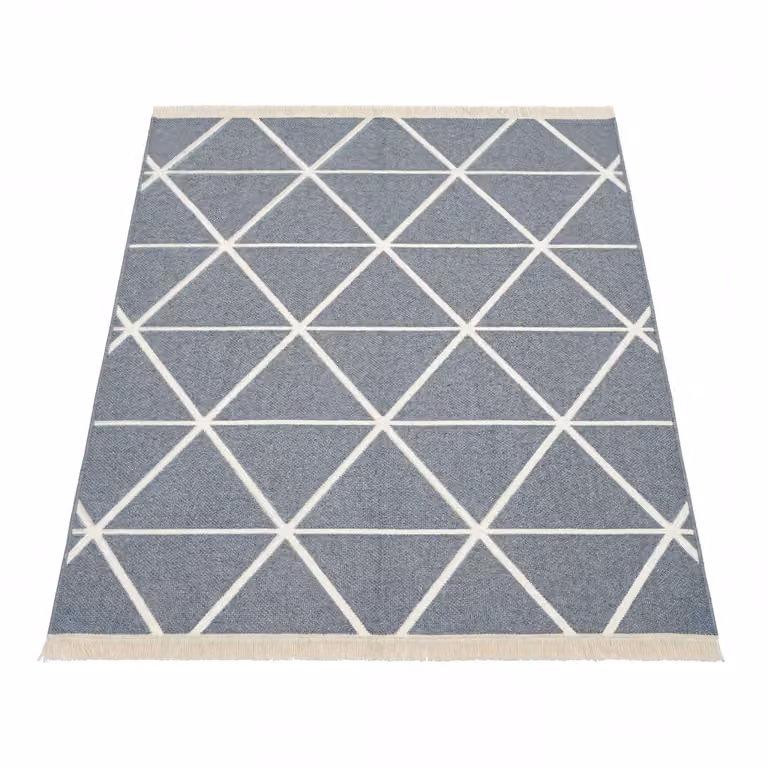 Odwracalny dywan Skyla szary i żółty o wzorze geometrycznym, bawełniany, W x S: 80 x 150 cm