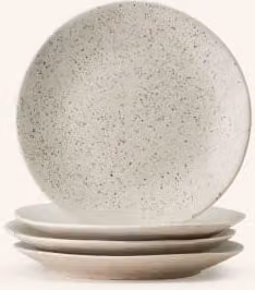 Zestaw 4 talerzy deserowych Broste Copenhagen Nordic Vanilla w kolorze beige, ceramiczne